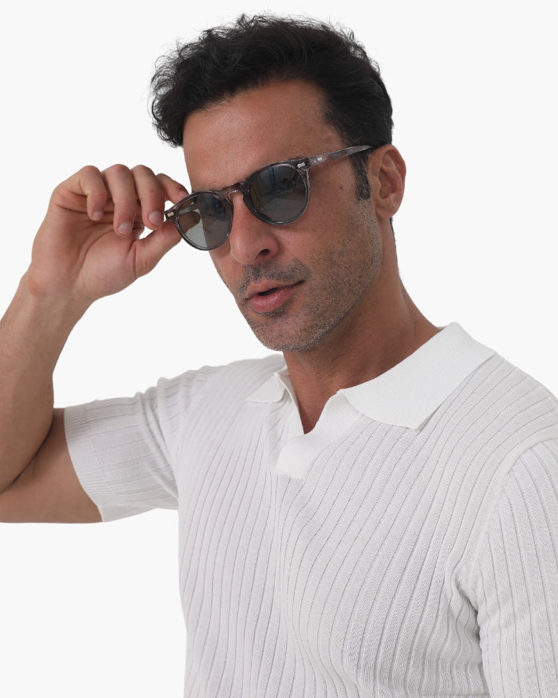 Herren Runde Sonnenbrille Polarisiert UV-Schutz