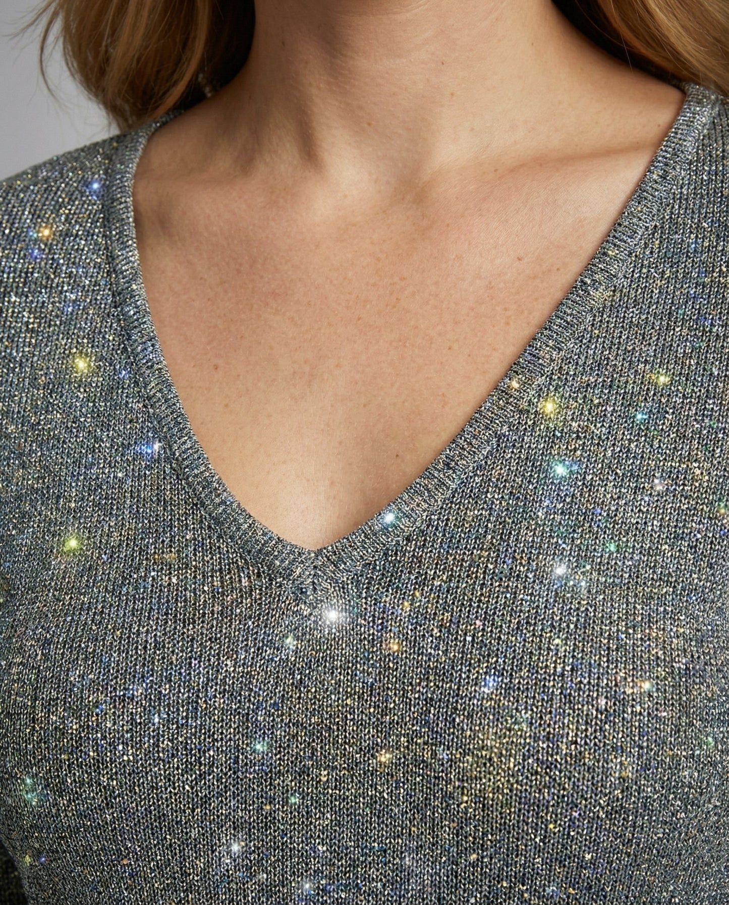 Damen Paillettenkleid Langarm