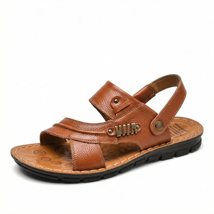 Herren Orthopädische Sandalen Leder Braun - Norvielle
