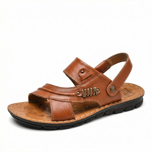 Herren Orthopädische Sandalen Leder Braun - Norvielle