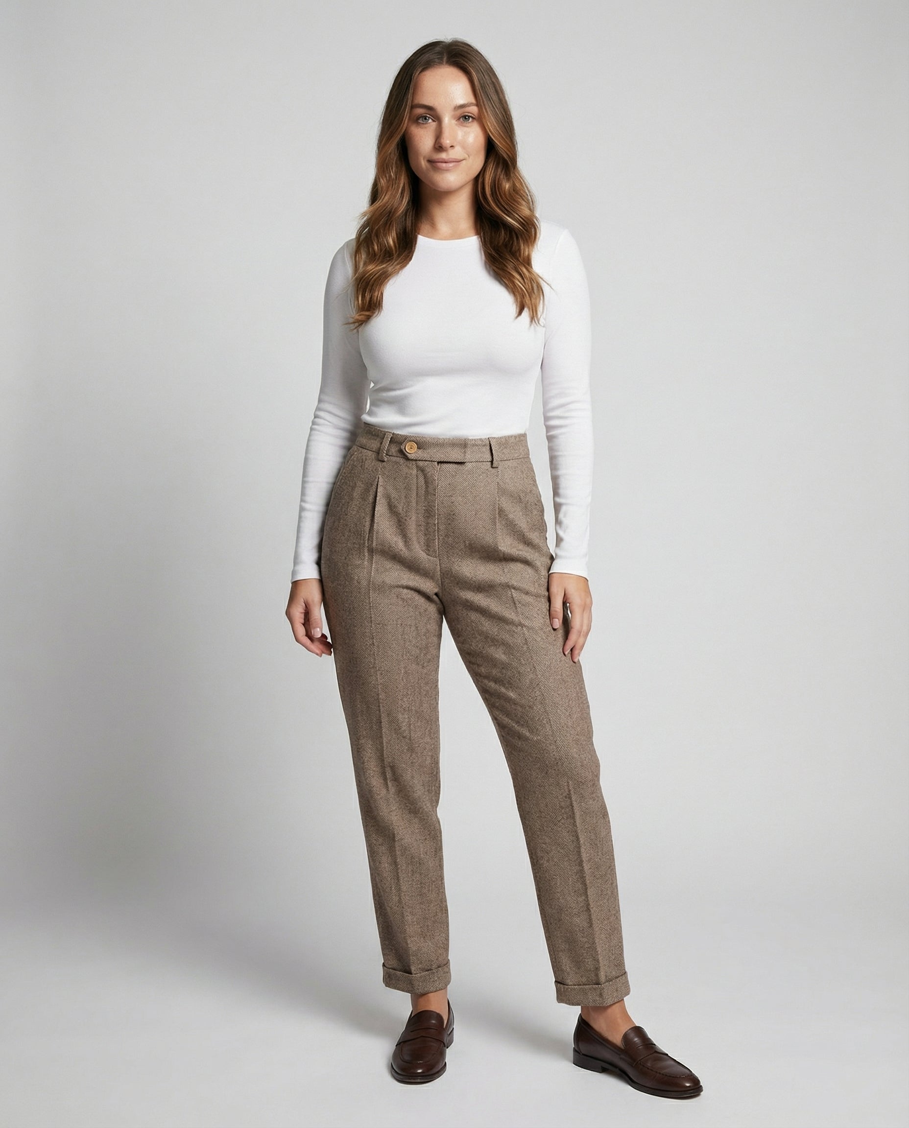Damen Wollhose Elegante Schwarz - Norvielle