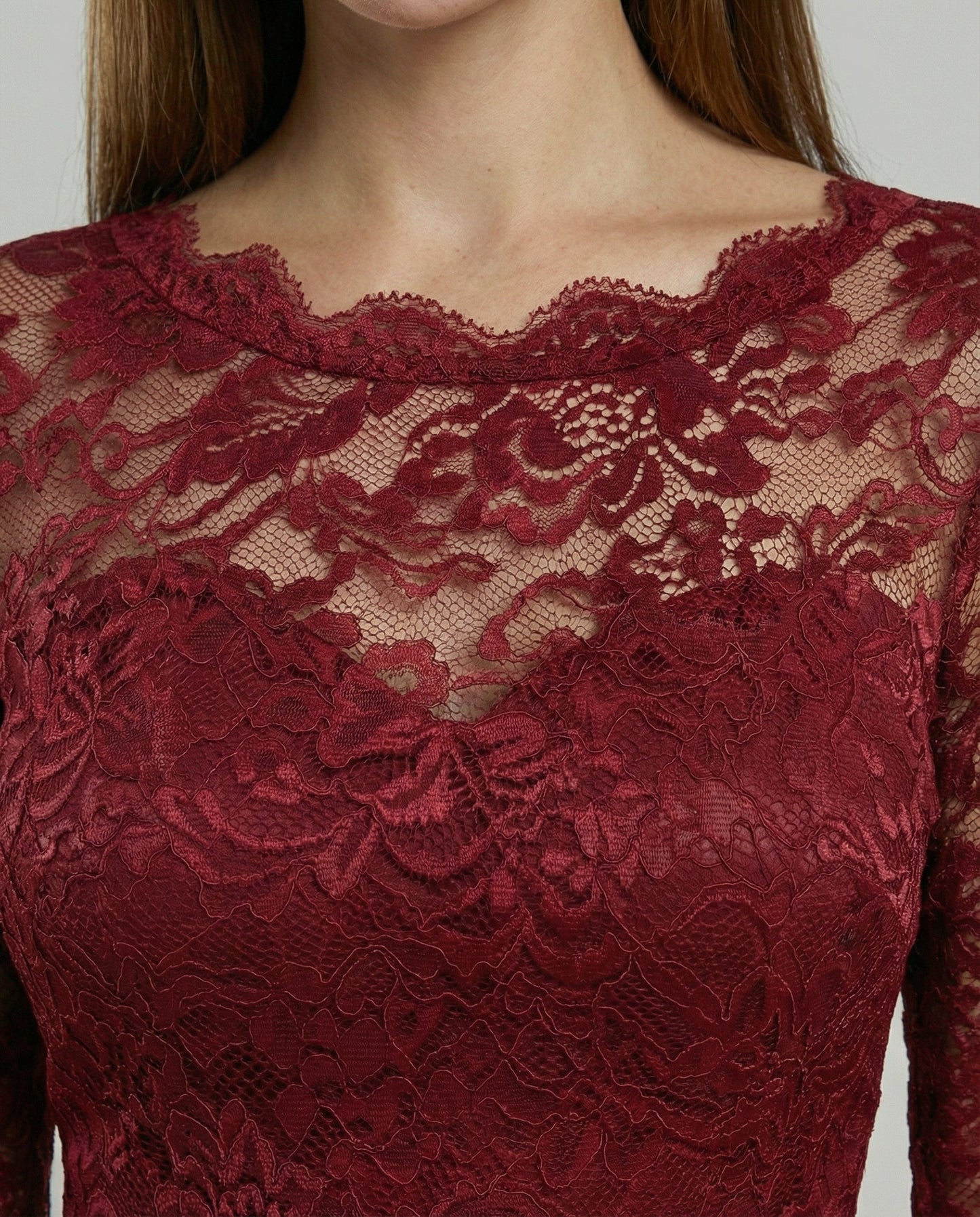 Norvielle Damen Brautjungfernkleid Spitze Elegant Weiß