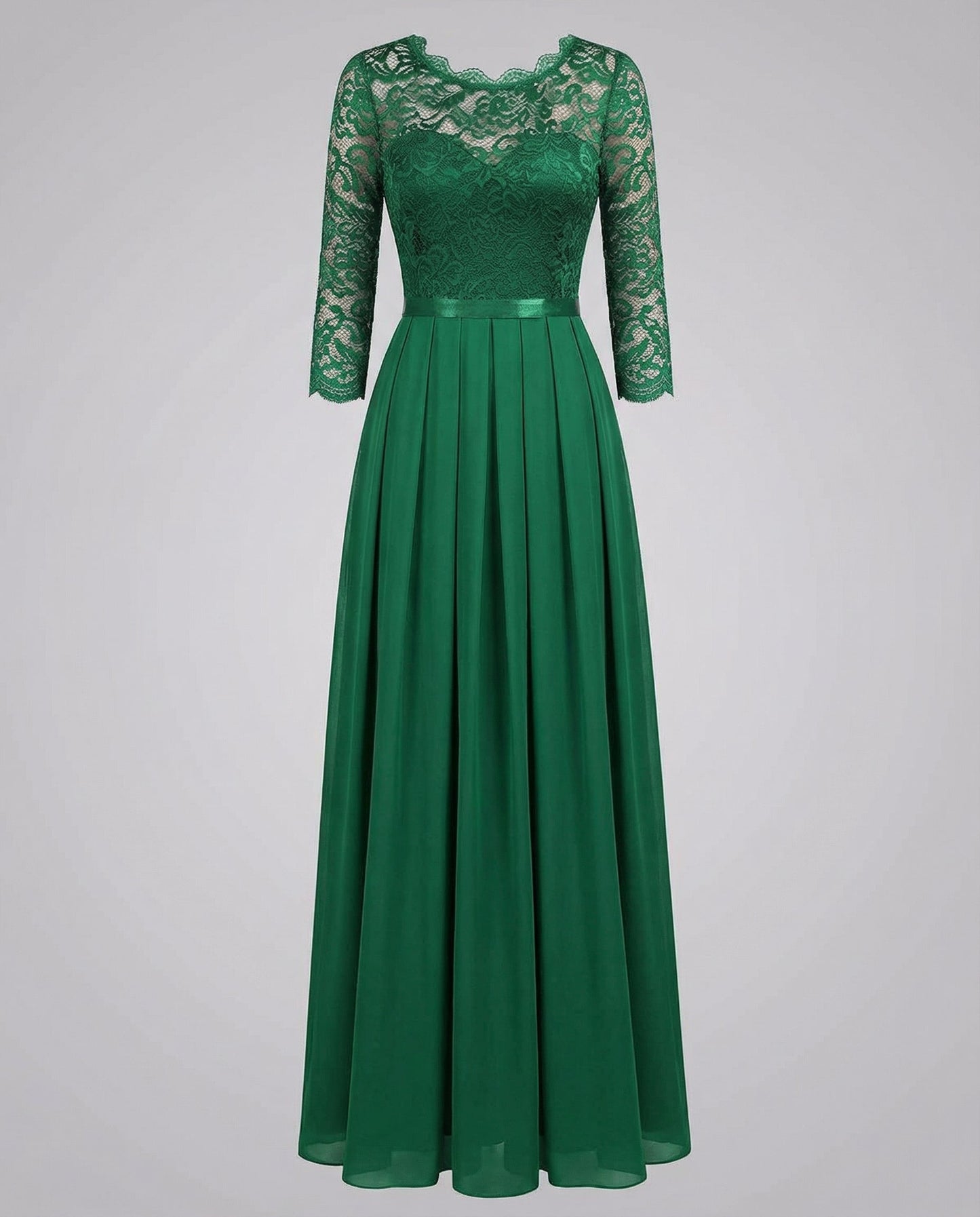 Elegantes Damen Brautjungfernkleid Spitze Weiß