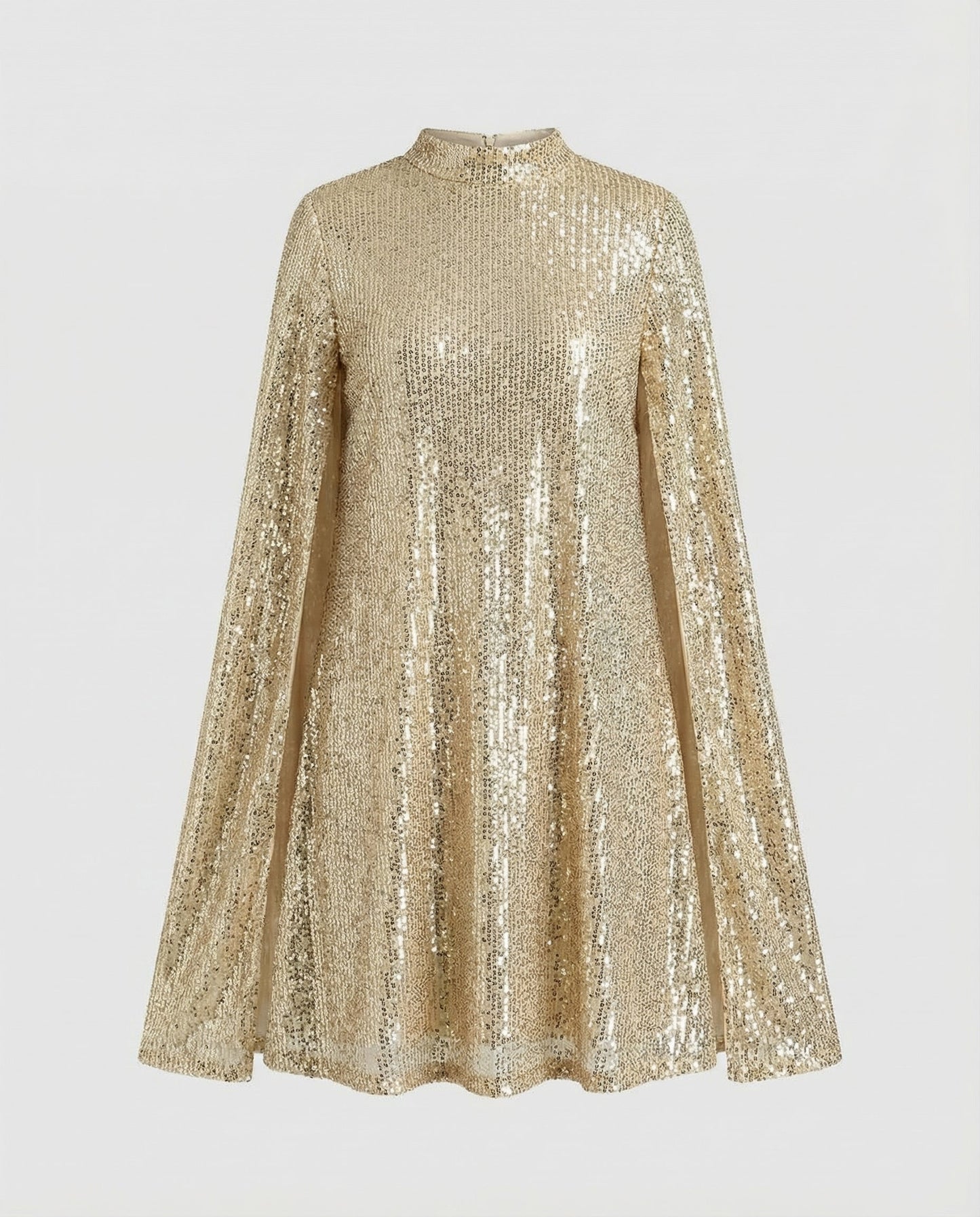 Elegantes Damen Cape-Kleid mit Pailletten