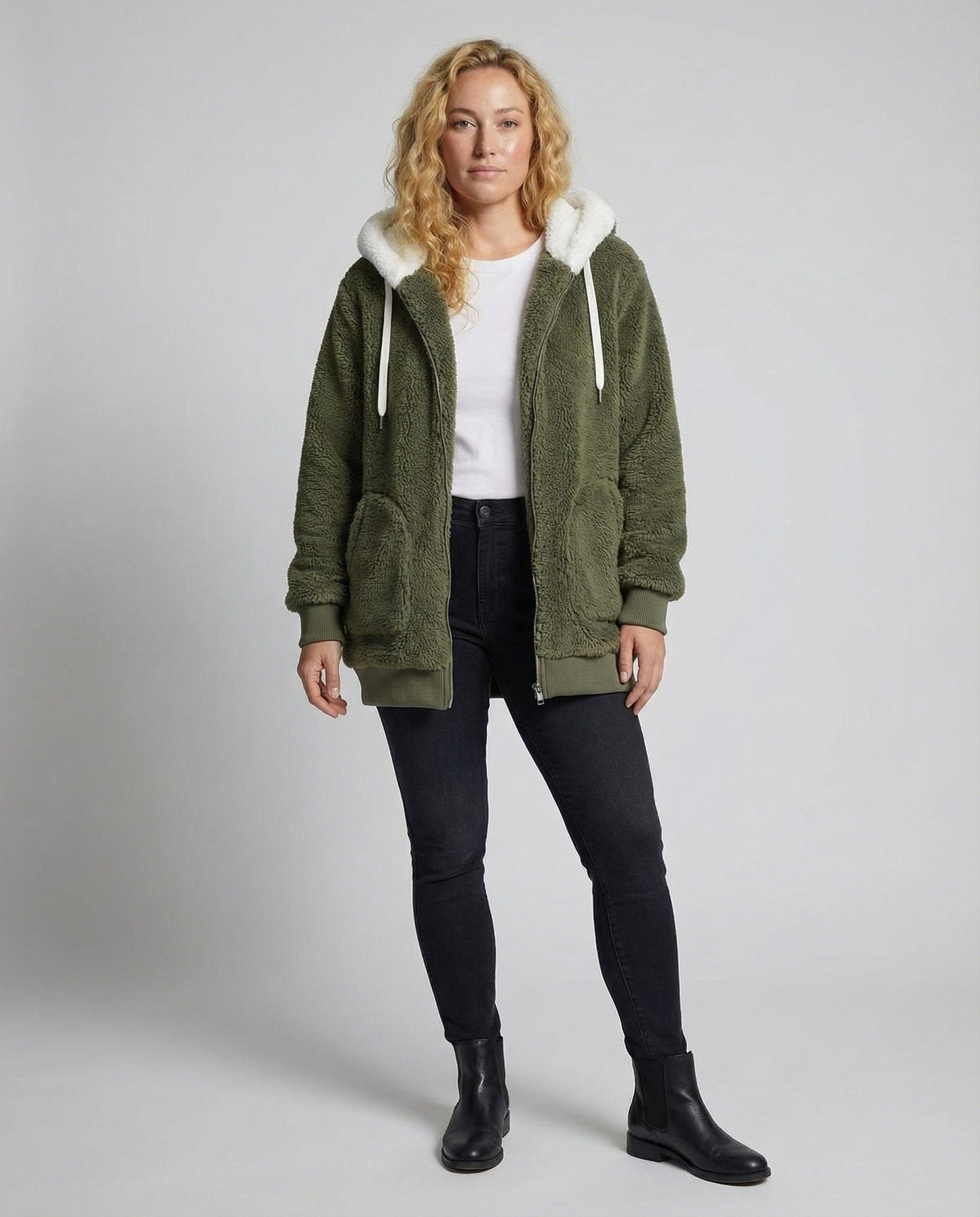 Damen Übergroße Teddyjacke