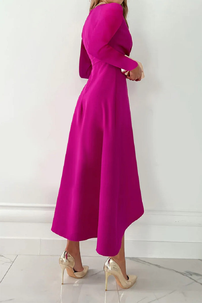 Elegantes Damen Plisseekleid Einfarbig
