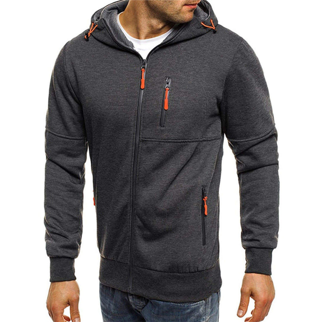 Herren Hoodie Reißverschluss Lässig