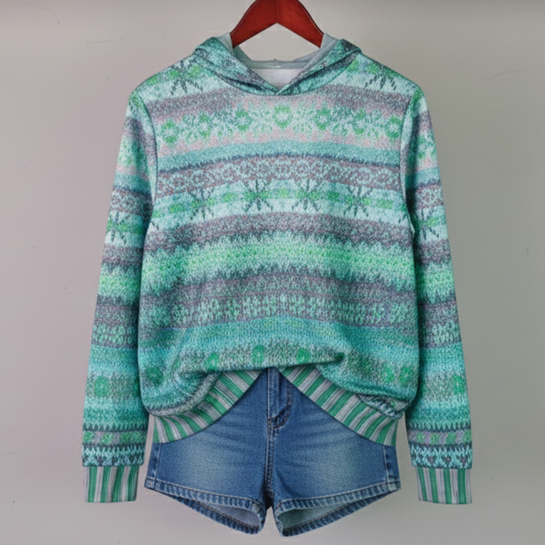 Damen Hoodie Gemustert Komfortabel