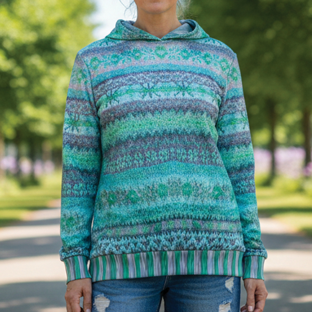 Damen Hoodie Gemustert Komfortabel