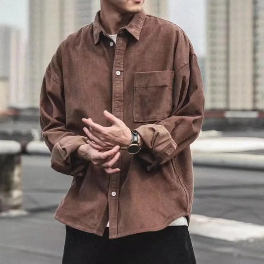 Norvielle Herren Langarmhemd Corduroy - Norvielle