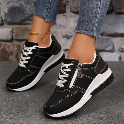 Damen Plateau Sneaker Bequem