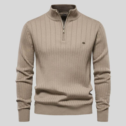Herren Pullover Bequem Reißverschluss