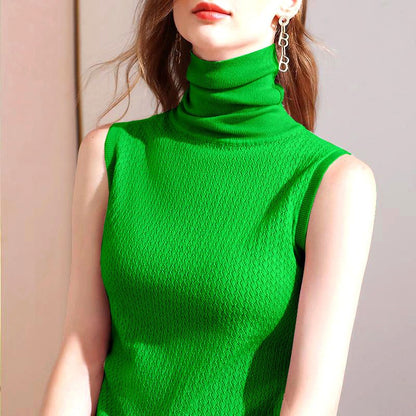 Norvielle Damen Ärmelloser Hochgeschlossener Pullover