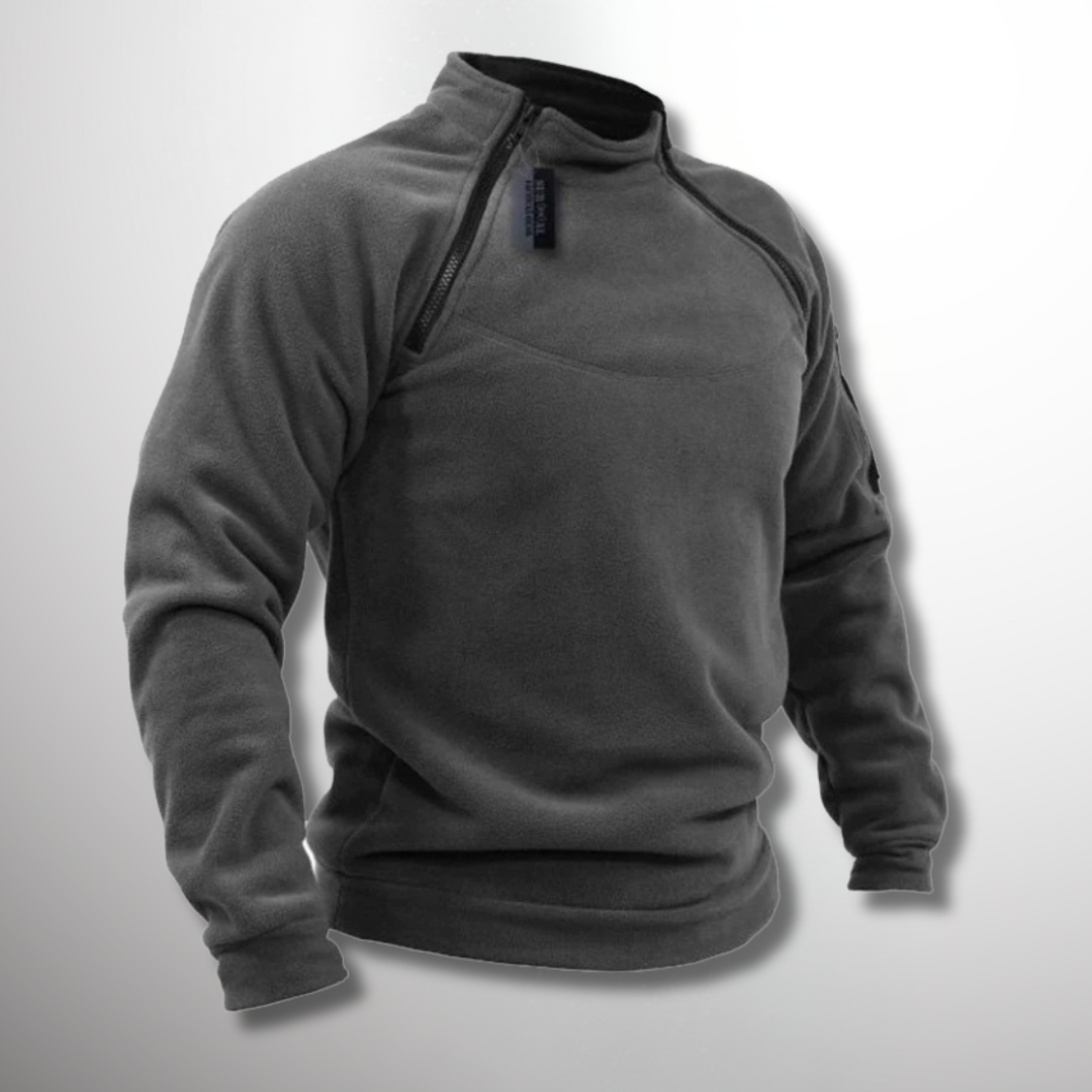 Herren Sweatshirt Reißverschluss Outdoor Komfort Grau - Norvielle
