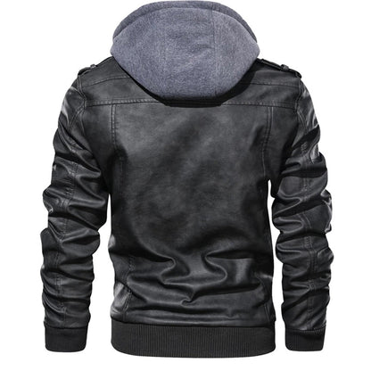 Loxley Herren Lederjacke Street Style Kapuze
