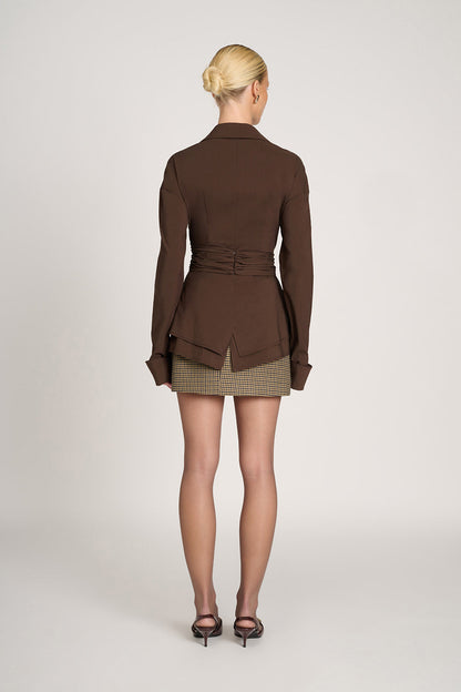 Damen Oversize Bluse mit Drapierung und Hemdkragen
