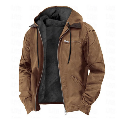 Herren Übergangsjacke Mit Kapuze Und Reißverschluss