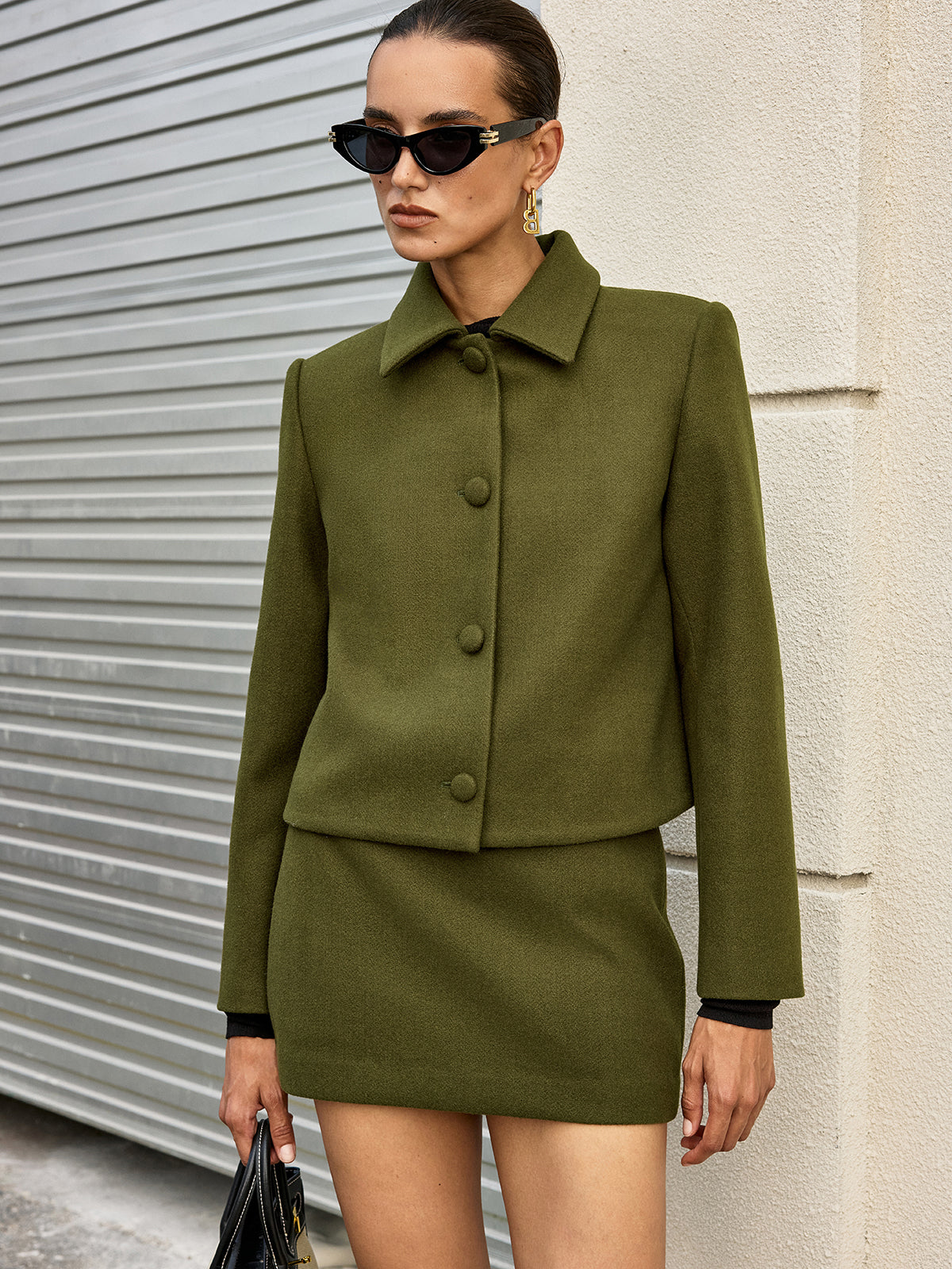 Damen Kurzjacke Klassisch Mit Reißverschluss