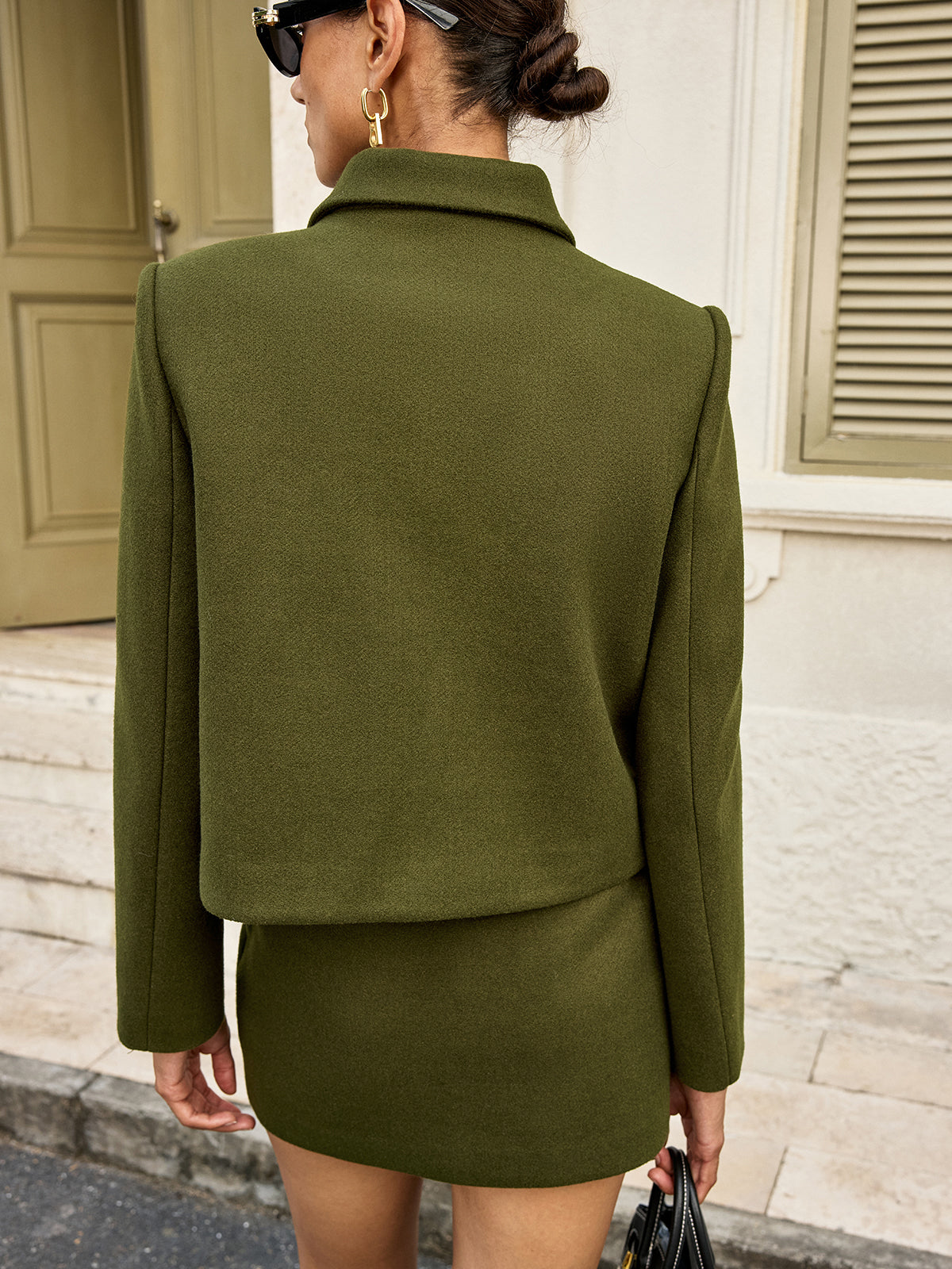 Damen Kurzjacke Klassisch Mit Reißverschluss