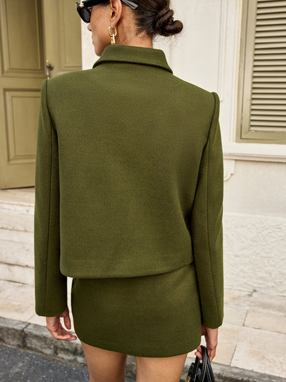 Damen Kurzjacke Klassisch Mit Reißverschluss