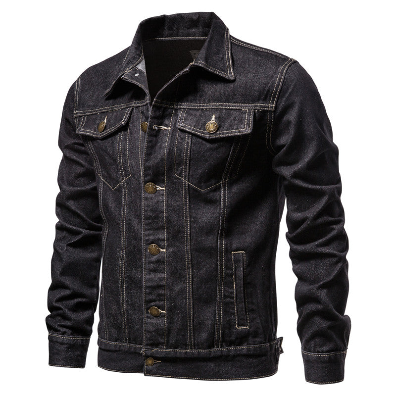 Herren Jeansjacke Klassisch Button-Up Blau - Norvielle