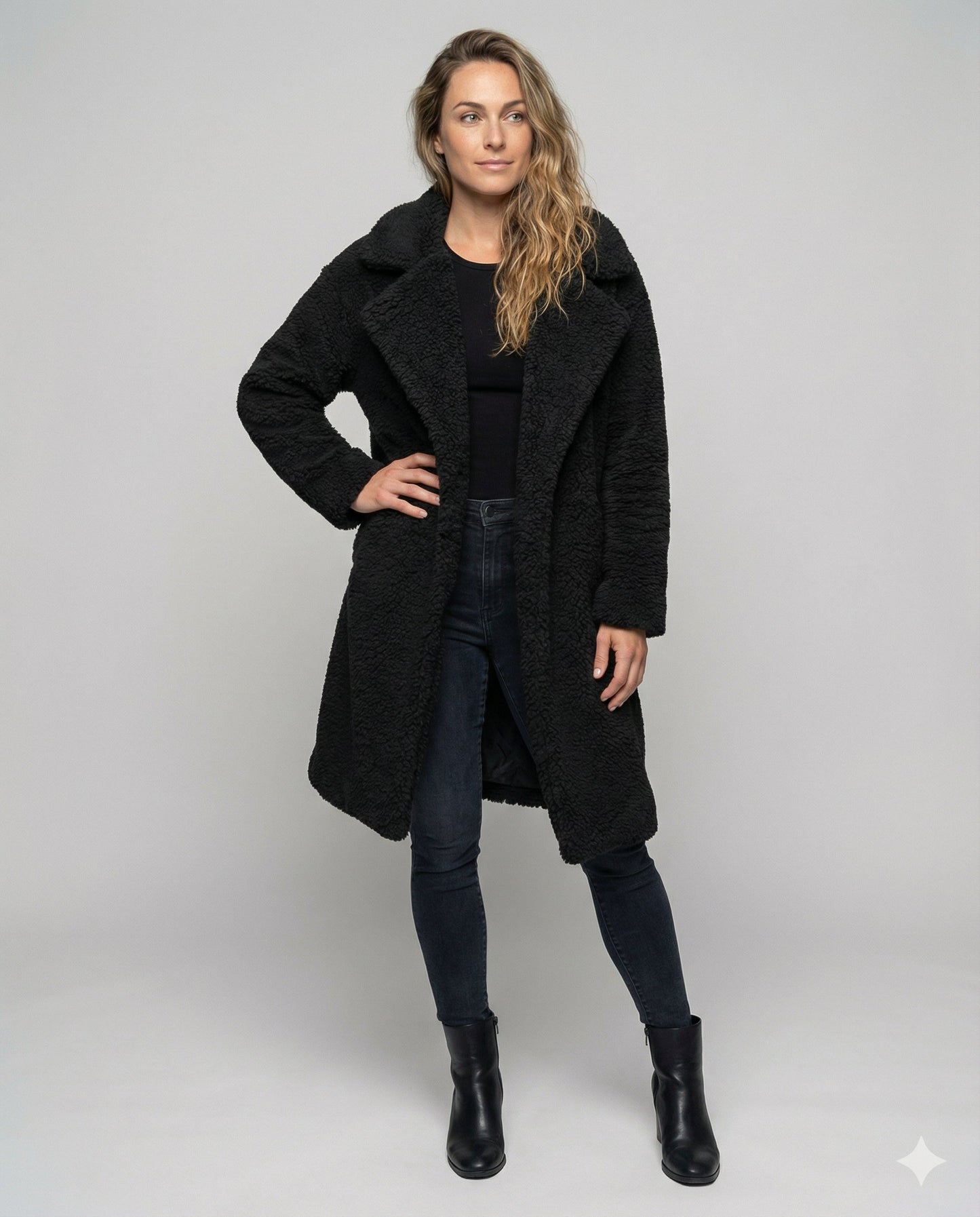 Damen Teddyjacke Baumwolle Braun - Norvielle