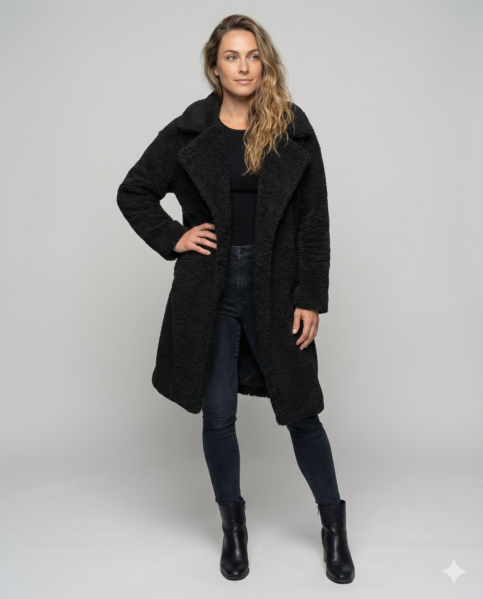 Damen Teddyjacke Baumwolle Braun - Norvielle