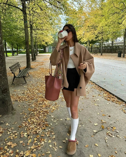 Damen Übergangsjacke Beige Oversized Beige