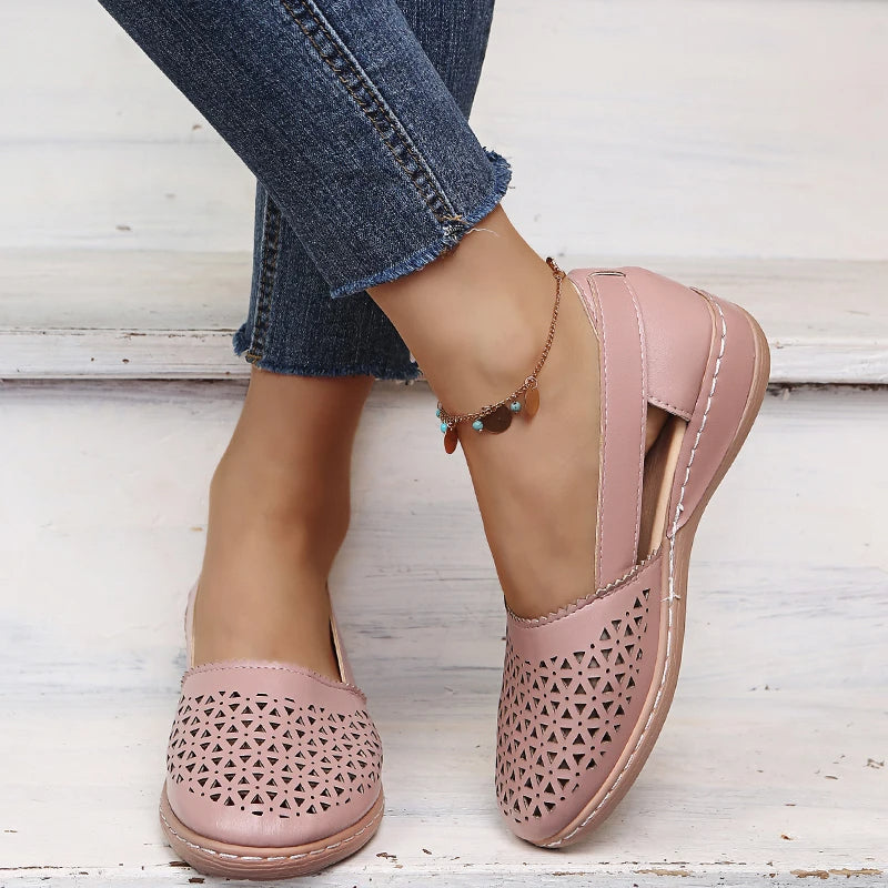 Norvielle Damen Slip-On Ballerinas Perforiert