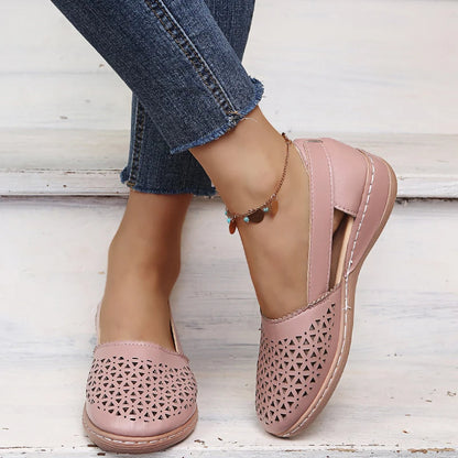 Norvielle Damen Slip-On Ballerinas Perforiert