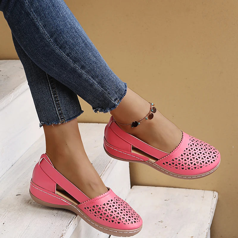 Norvielle Damen Slip-On Ballerinas Perforiert