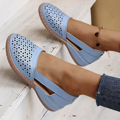 Norvielle Damen Slip-On Ballerinas Perforiert