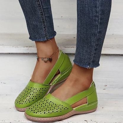 Norvielle Damen Slip-On Ballerinas Perforiert