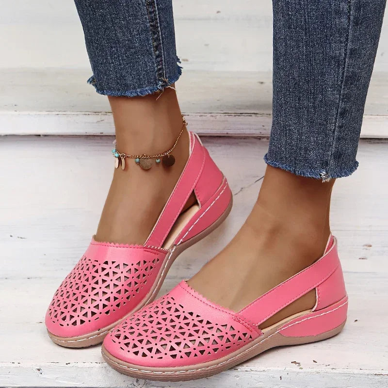 Norvielle Damen Slip-On Ballerinas Perforiert