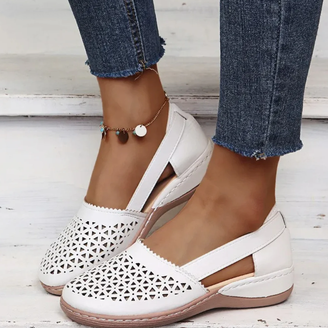 Norvielle Damen Slip-On Ballerinas Perforiert