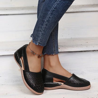 Norvielle Damen Slip-On Ballerinas Perforiert