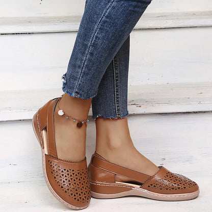 Norvielle Damen Slip-On Ballerinas Perforiert