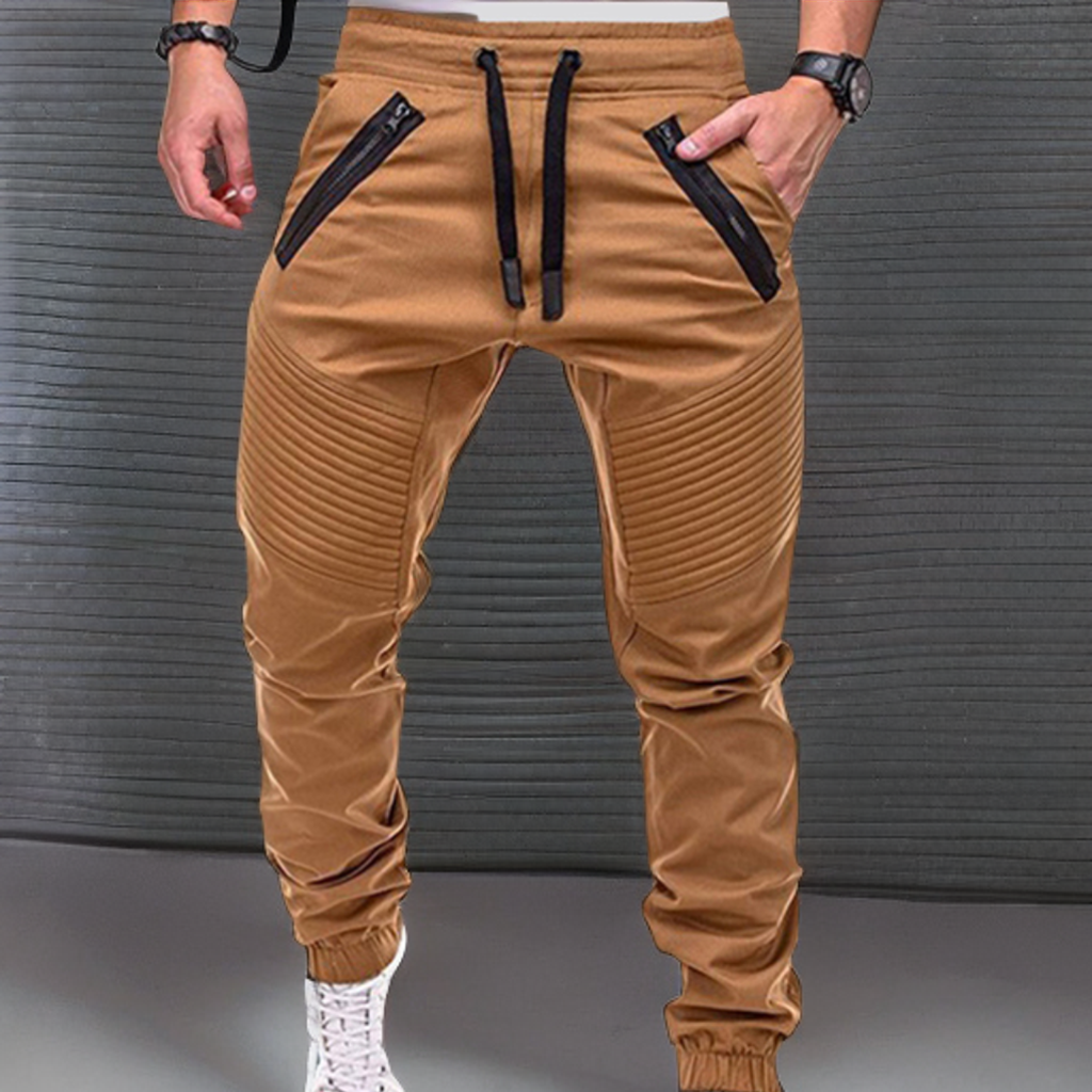 Männer Elastische Jogginghose Kordelzug Taschen Schwarz - Norvielle