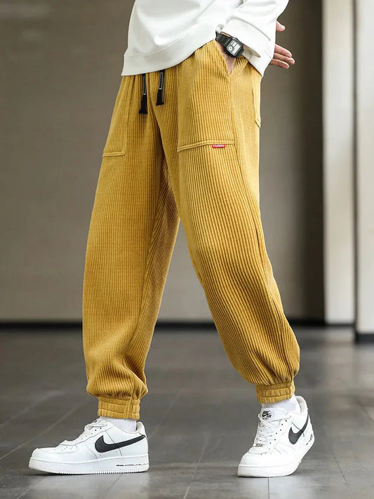 Herren Jogger Cordhosen Loose Fit Beige - Norvielle
