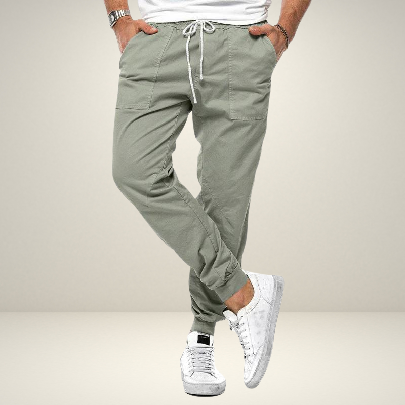 Herren Joggerhosen Elastischer Bund Kordelzug Schwarz - Norvielle