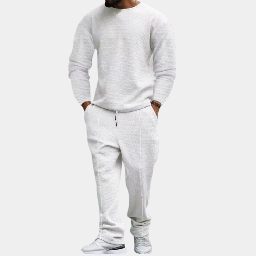 Herren Jogginganzug Set Sweatshirt und Jogger Langärmlig Schwarz - Norvielle