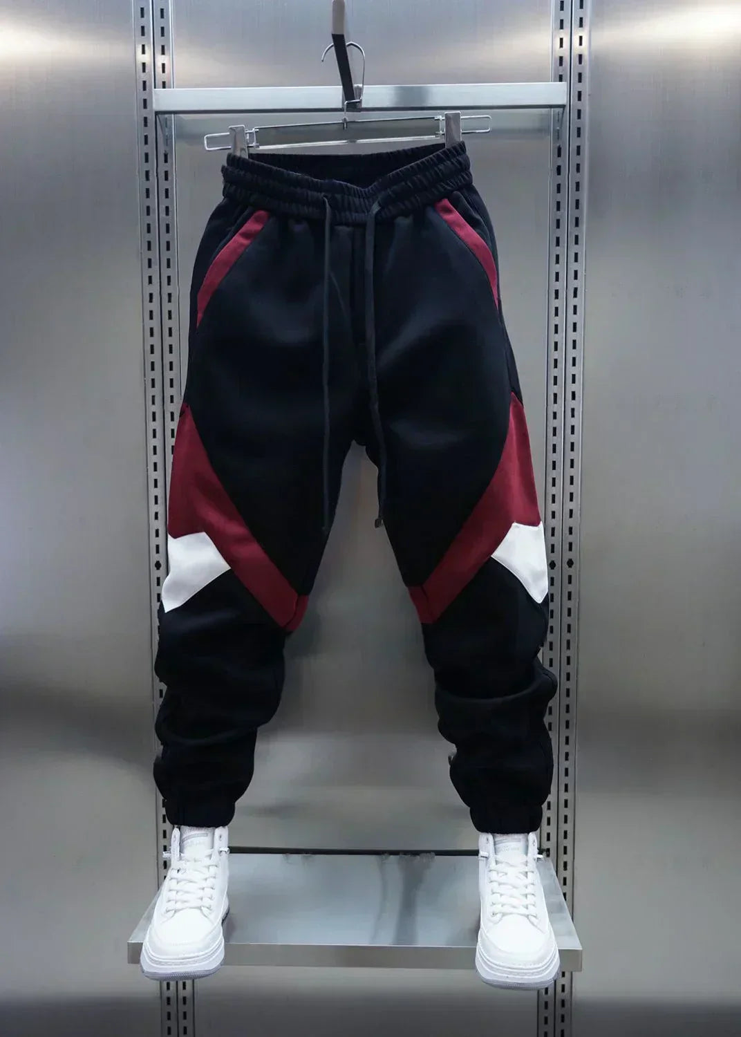 Männer Jogginghose Elastische Taille Bündchenhose Schwarz - Norvielle