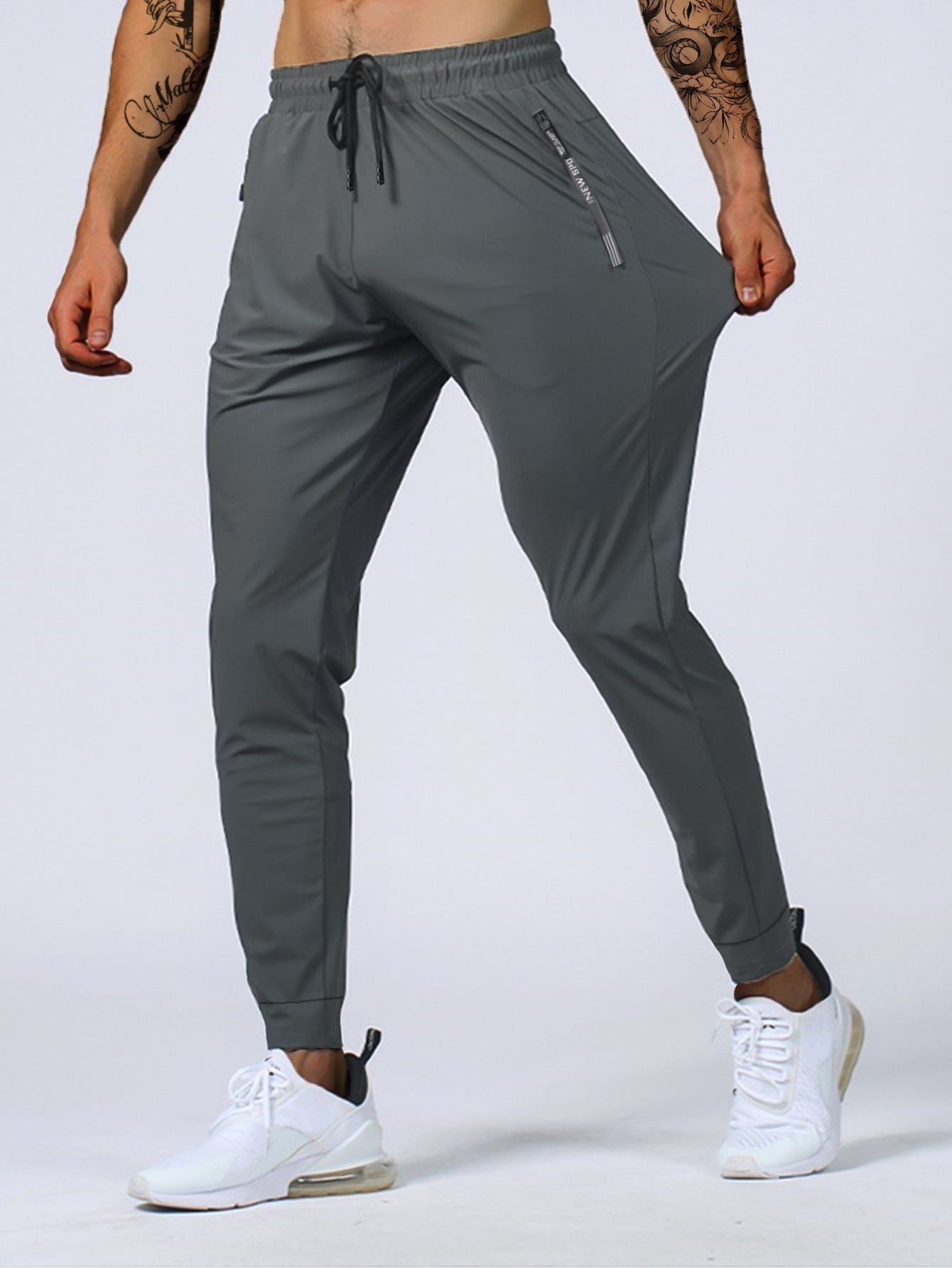 Herren Jogginghose Skinny Kordelzug Schwarz - Norvielle