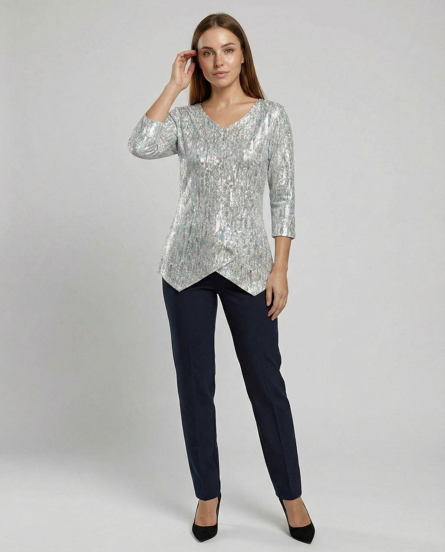 Damen V-Ausschnitt Oberteil Elegantes Design
