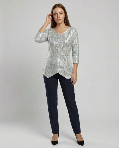 Damen V-Ausschnitt Oberteil Elegantes Design