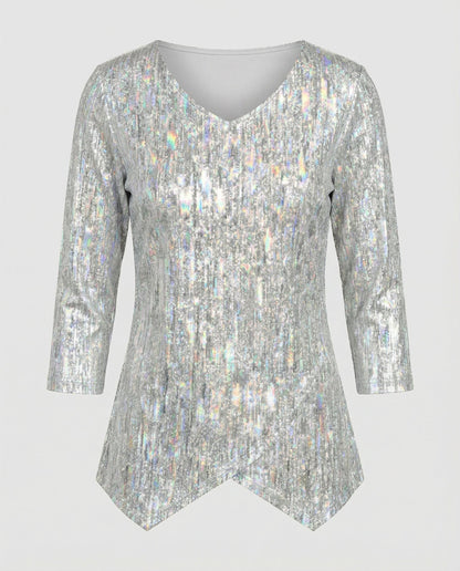Damen V-Ausschnitt Oberteil Elegantes Design