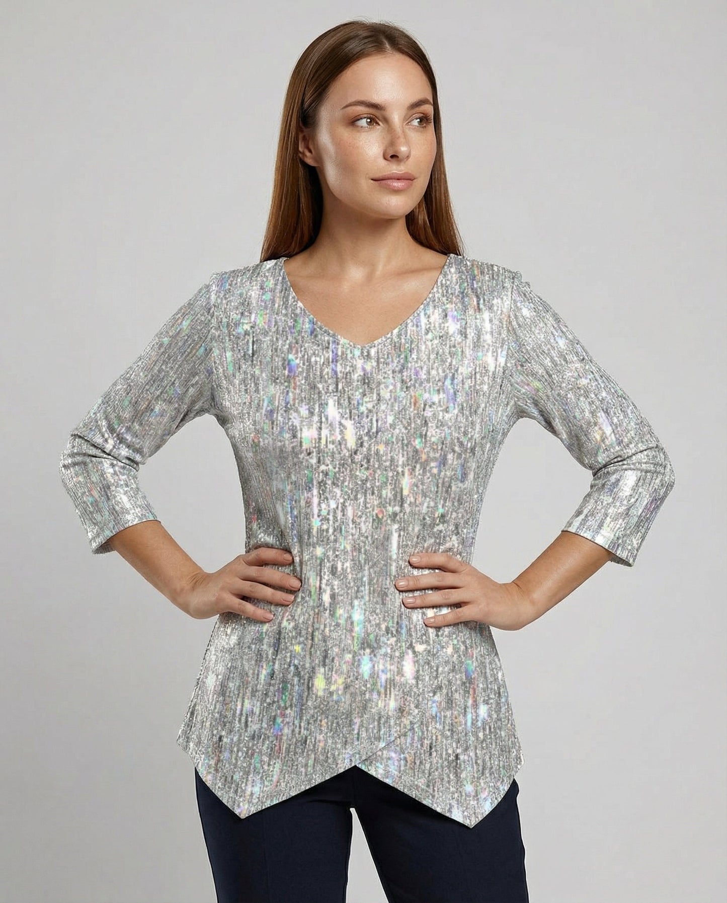 Damen V-Ausschnitt Oberteil Elegantes Design - Norvielle