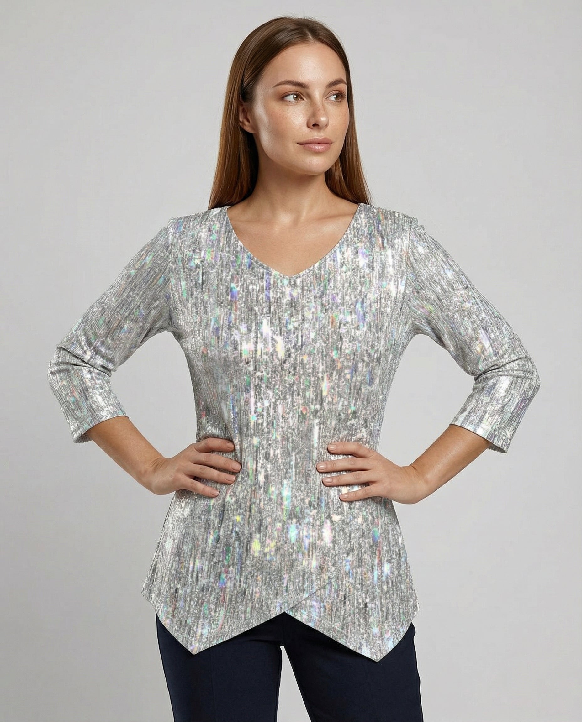 Damen V-Ausschnitt Oberteil Elegantes Design - Norvielle