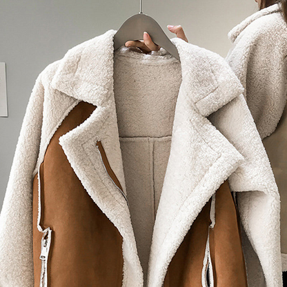 Damen Teddy-Mantel Weicher Plüsch Oversize