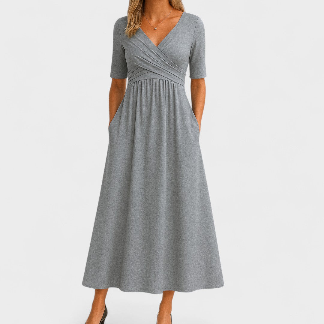 Damen Wickelkleid V-Ausschnitt - Norvielle
